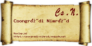Csongrádi Nimród névjegykártya